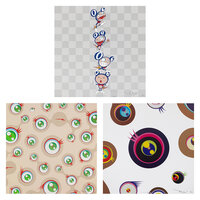 Takashi Murakami - DOB Totem Pole; Jellyfish Eyes Cream; and Jellyfish Eyes - White 1