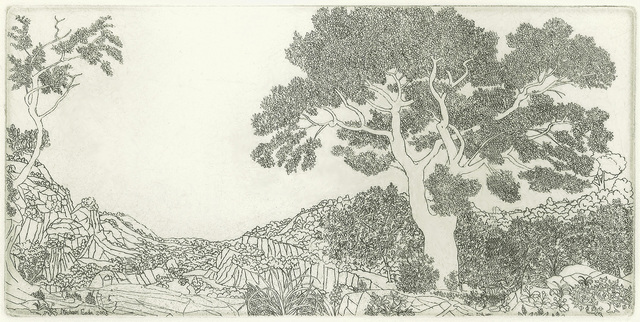 Michael Eade, ‘Landscape No. 2’, 2019, Drawing, Collage or other Work on Paper, Copper plate line etching on white Hahnemuhle paper, Susan Eley Fine Art