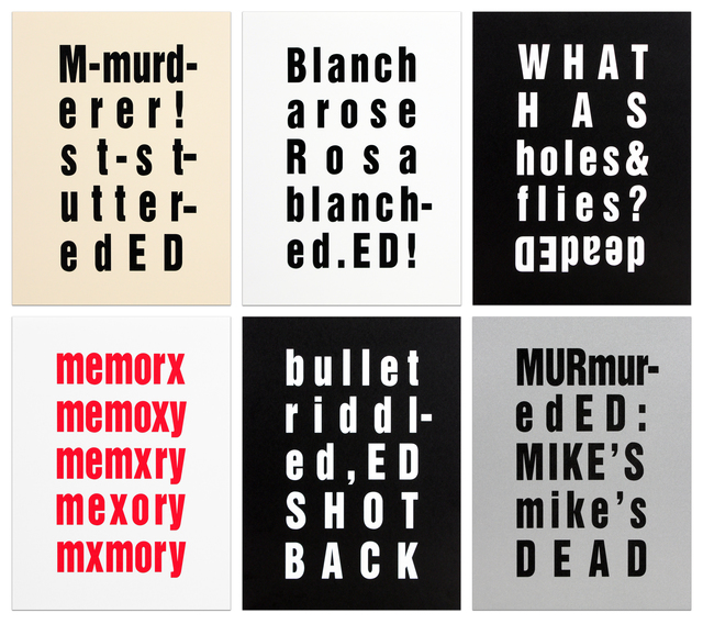 Kay Rosen, ‘The Ed Prints (Surprise, Technical Difficulties, Spit-it Out, Blanks, Ed-Ed)’, 1992, Krakow Witkin Gallery