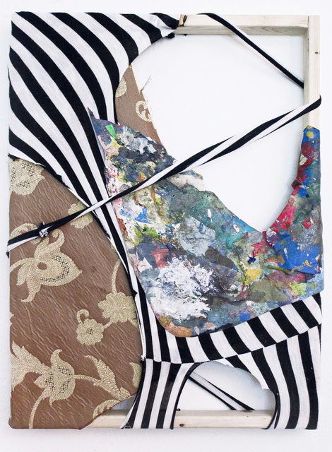 Clara Varas, ‘Untitled (Stripes)’, 2014, Painting, Mixed media collage on fabric, Spinello Projects