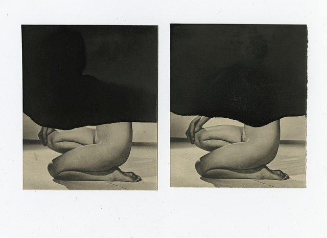 Sondra Meszaros, ‘it's damned if you don't and it's damned if you do #12’, 2019, Mixed Media, Mixed media collage on found image, Corkin Gallery