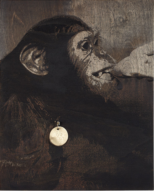 Matthew Day Jackson, ‘Pet/property/astronaut’, 2017, Mixed Media, 10-karat gold pendant and wood panel, Cultured Magazine
