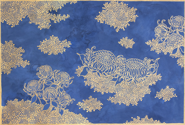 Crystal Liu, ‘the lake, ''nestled''’, 2019, Drawing, Collage or other Work on Paper, Gouache and Watercolor on Paper, Galerie du Monde