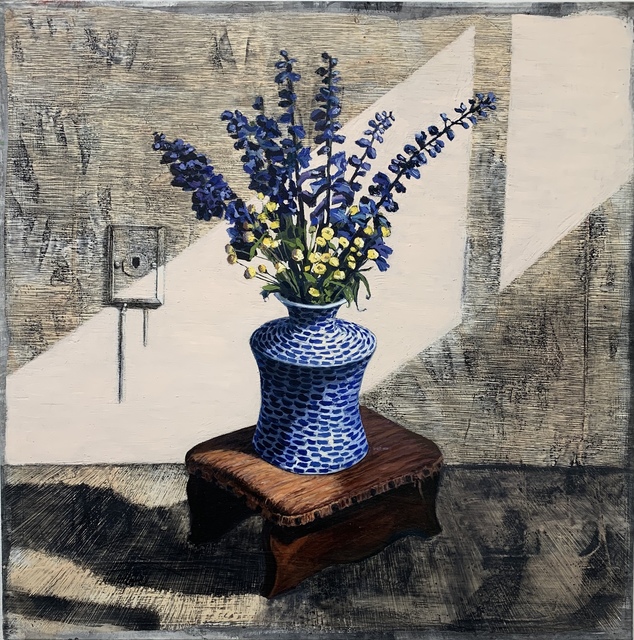 Christine Frerichs, ‘Interior Portrait (Delphiniums with Gram’s Footstool)’, 2018, Klowden Mann