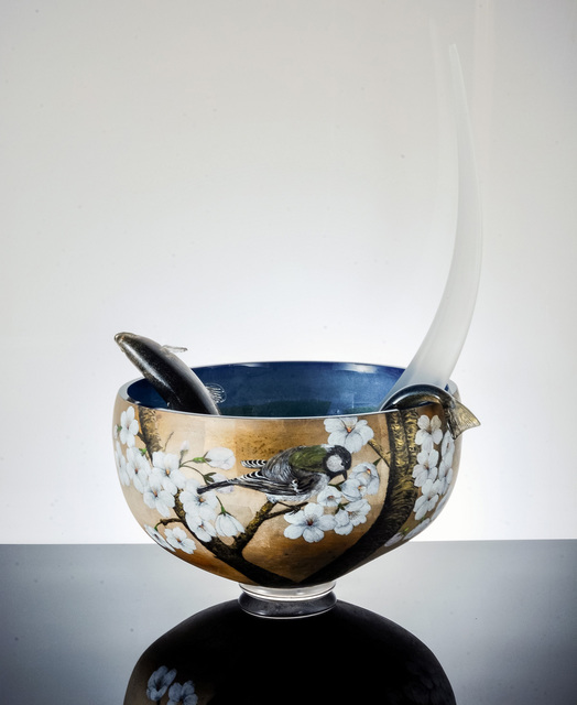 Hiroshi Yamano, ‘DRAWING ON THE VESSEL #23’, 2019, Sculpture, Blown glass, painting, Traver Gallery