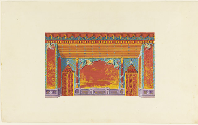Frederick Crace, ‘Design for the South Wall of the Music Room’, ca. 1817, Drawing, Collage or other Work on Paper, Brush and gouache, graphite on cream wove paper, Cooper Hewitt, Smithsonian Design Museum