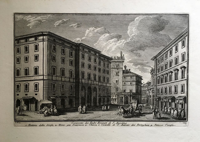 Giuseppe Vasi, ‘Convento dei Padri Eremiti di S. Agostino. Plate 123 from Delle Magnificienze di Roma Antica e Moderna’, 1747-1761, Print, Etching, Pia Gallo