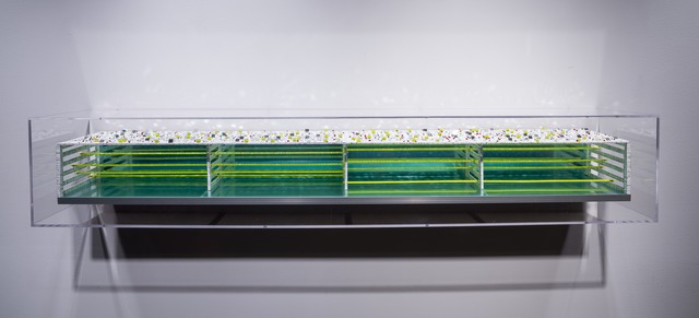 Katsumi Hayakawa, ‘See from the Side 3’, 2014, Sculpture, Paper, wood, acrylic reflective sheet, acrylic mirror with blue film, McClain Gallery