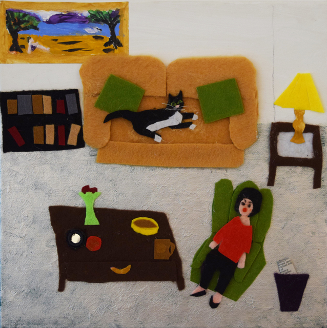 Linda Bienstock, ‘Welcome to My World - Come on In’, 2018, Painting, Acrylic and felt on canvas, Fountain House Gallery