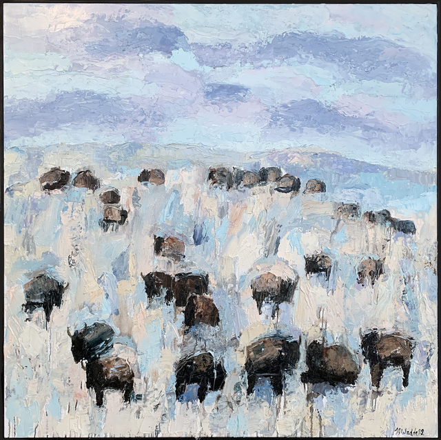 Theo Waddell, ‘Ruby Valley Buffalo ’, 2020, Painting, Oil and encaustic on canvas, Gail Severn Gallery