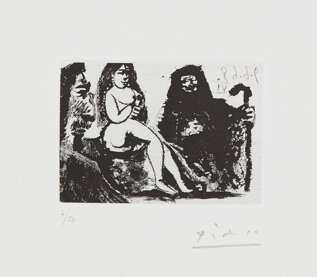 Pablo Picasso, ‘Visiteur au nez bourbonien chez la Célestine (Visitor with a Bourbon Nose at Célestine's), plate 151 from 347 Series’, 1968, Phillips