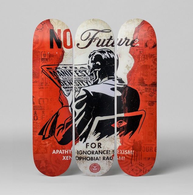 Shepard Fairey (OBEY), ‘No Future Skate Deck (Set of 3)’, 2017, MOCA