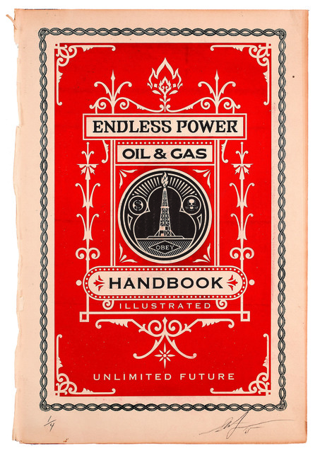Shepard Fairey, ‘Oil and Gas Handbook Page’, 2015, Underdogs Gallery