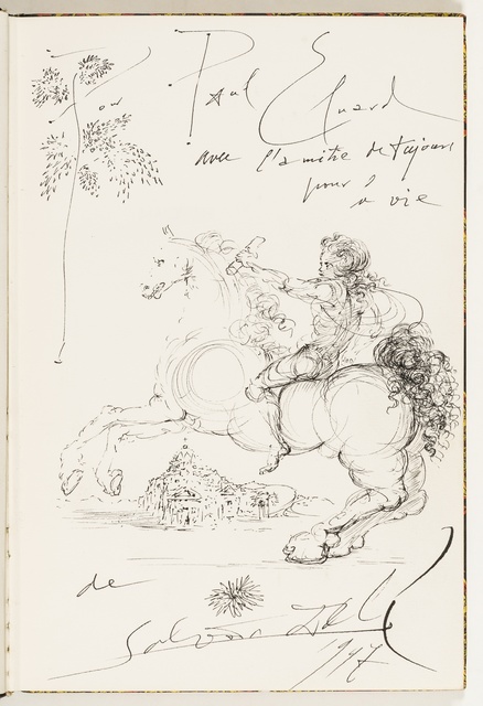 Salvador Dalí, ‘Untitled (Messenger approaching Cadaques)’, 1947, Drawing, Collage or other Work on Paper, Pen and black ink on a fly-leaf from 'Macbeth', Forum Auctions