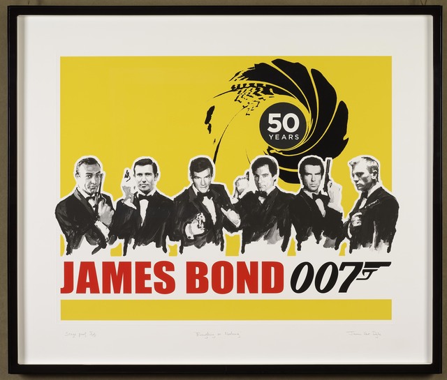 James Hart Dyke, ‘Everything or Nothing – 50 Years of James Bond: Yellow ’, 2012, Print, Screen Print onto Somerset Tub sized 410gsm paper, With a Satin and UV Glaze and a blind emboss border, DELAHUNTY