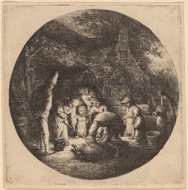 Adriaen van Ostade, ‘Pig Slaughterers’, probably 1642, National Gallery of Art, Washington, D.C.