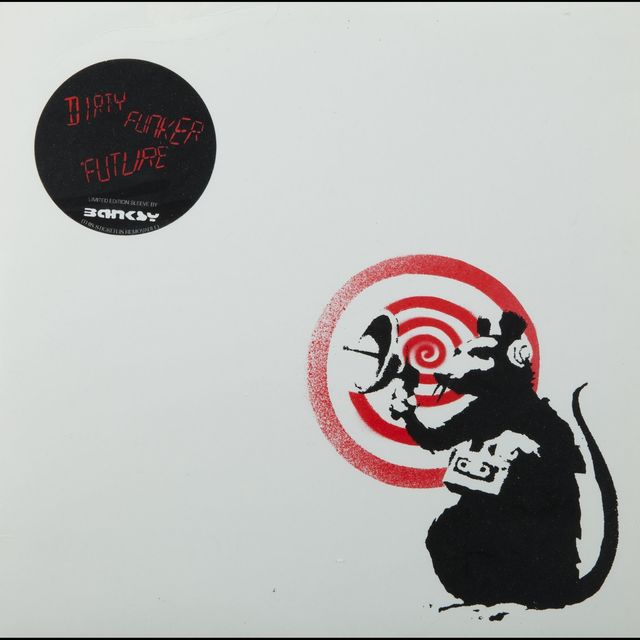 Banksy, ‘"Future" (Radar Rat) Dirty Funker album cover (White)’, 2007, Dope! Gallery