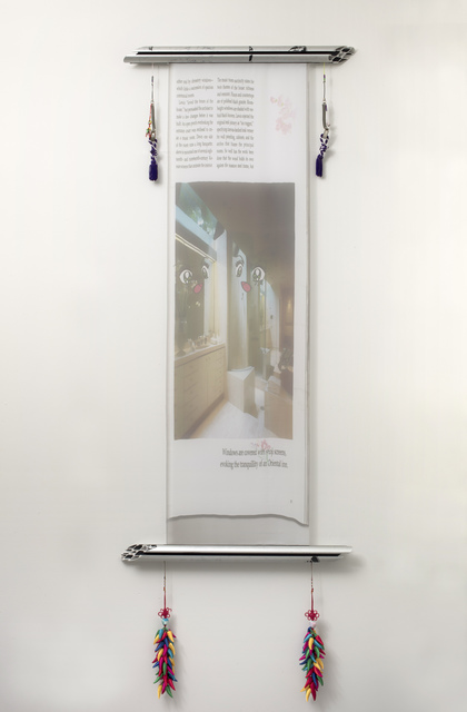 Elliott Jun Wright, ‘Oriental Inn’, 2016, Sculpture, Epson ultrachrome on georgette, anodized aluminum, tassels, glass, silk, Empty Gallery