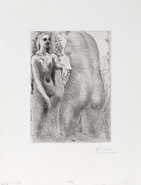 Pablo Picasso, ‘Modele et grande sculpture de dos (Marie-Therese regardent son corpse sculpte), from Suite Vollard ’, 1933, RoGallery