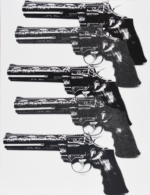 Russell Young, ‘Selu 13 TCB Guns’, 2010, Mixed Media, Acrylic and enamel silkscreen on linen with diamond dust, 33 Auction