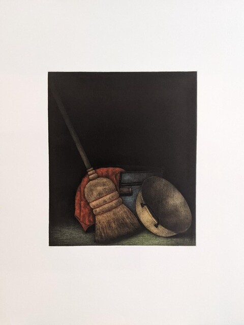 TOMOE YOKOI 横井 巴、「CUP AND STRAWBERRY」 Tomoe Yokoi, Cup and Strawberry, Mezzotint, signed and