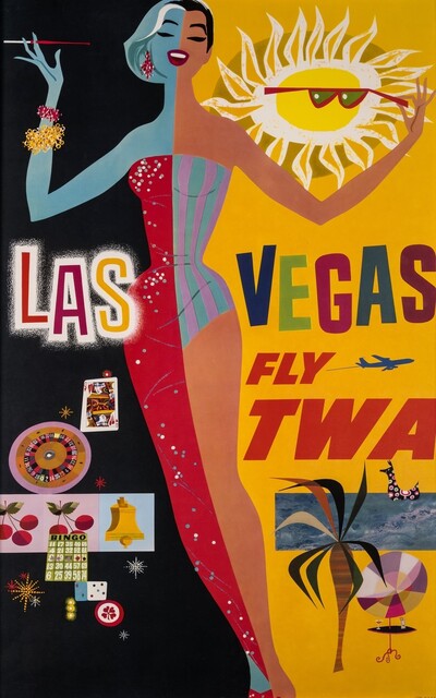 David Klein TWAハワイアン販ビンテージ オリジナルポスター Original David Klein Poster - Fly Twa Hawaii c1960 – The