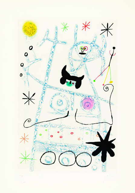Joan Miró, ‘Joan Miro, Les Forestiers (bleu), aquatint printed in colours, 1958, signed’, 19588, Shapero Modern