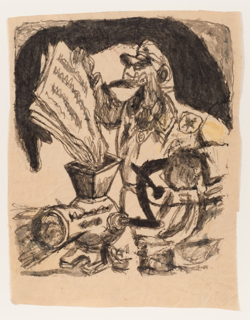 James Castle, ‘Untitled (Political cartoon)’, n.d., Fleisher/Ollman