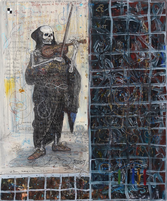 William T. Wiley, ‘This Is Not Blackwater’, 2007, Painting, Charcoal and Acrylic on canvas, Hosfelt Gallery