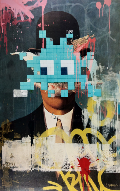 Kenny Random, ‘Invader Portrait’, 2018, Print, Heavily Hand Embellished Giclee Prints, New Union Gallery