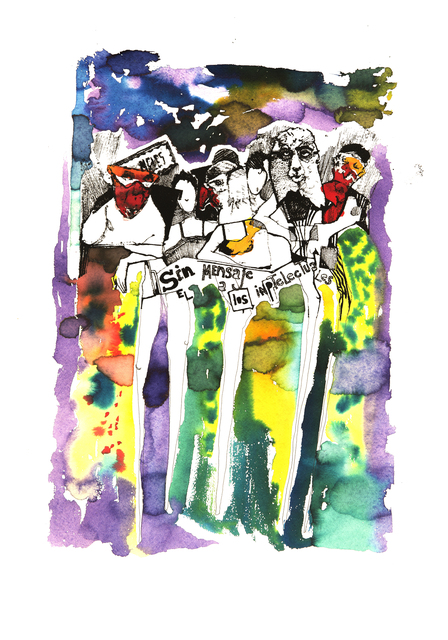Frank David Valdés, ‘Runway’, 2017, Painting, Mixed media on paper, ArteMorfosis - Cuban Art Platform