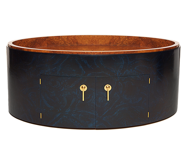 Thomas Hucker, ‘Low Oval Cabinet’, 2016, Design/Decorative Art, Amboyna burl, African mahogany, brass, lacquer by Greg Johnson, Gallery NAGA