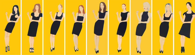 Alex Katz, ‘Black Dress (Suite of 9)’, 2015, Kenneth A. Friedman & Co.