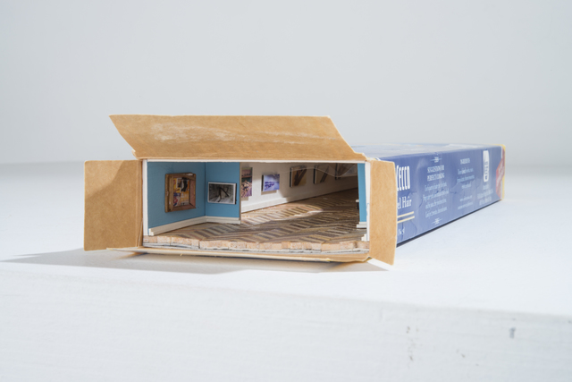 Kenji Sugiyama, ‘Institute of Intimate Museums Commercial Box (spaghetti)’, 2015, Sculpture, Mixed media (picture of past works, paper, spaghetti box), Standing Pine