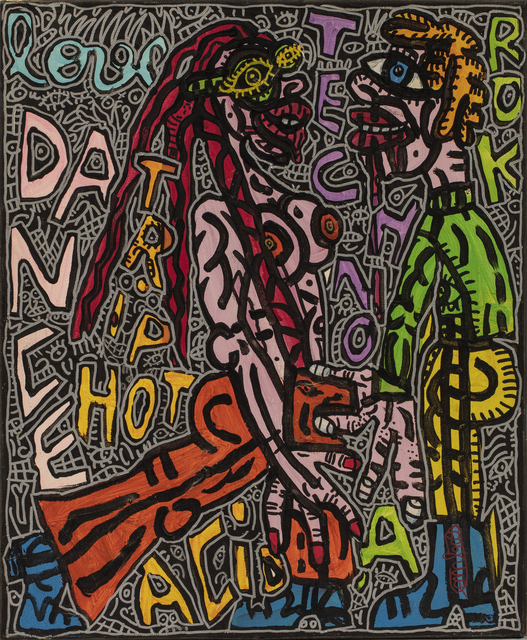 Robert Combas, ‘LOVE DANCE TRIP HOT TECHNO ROCK ACID’, Circa 1995-1996, Painting, Acrylic on canvas, Millon