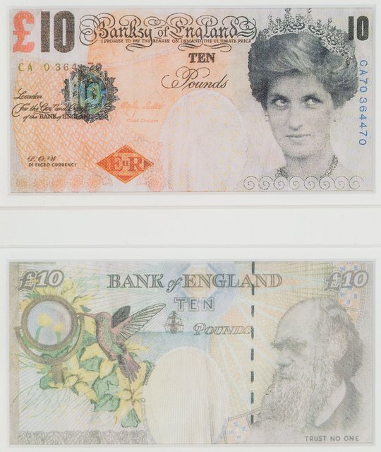 Banksy, ‘Di-Faced Tenner, 10 GBP Note (two works)’, 2005, Heritage Auctions