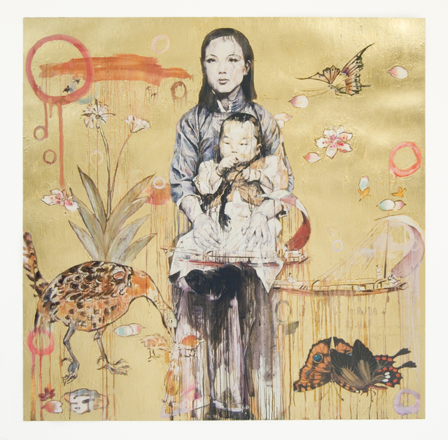 Hung Liu 刘虹, ‘Mother and Child - Gold (3/9)’, 2020, Print, Archival Pigment Print and Mixed Media, Gail Severn Gallery