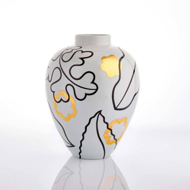 Felicity Aylieff, ‘Golden Autumn I’, 2017, Design/Decorative Art, Thrown and glazed porcelain with hand-painted enamel over-glaze and colloidal gold, Adrian Sassoon