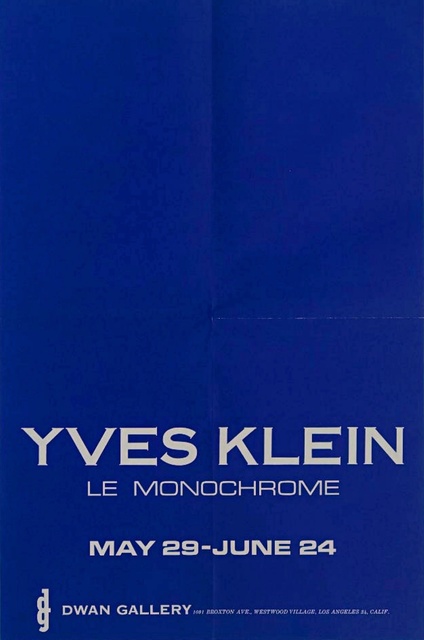 Yves Klein, ‘YVES KLEIN LE MONOCHROME’, 1961, Alpha 137 Gallery