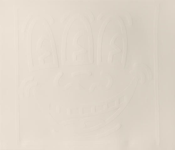 Keith Haring - Three Eyed Monster, from White Icons