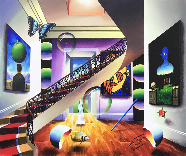 Ferjo, ‘HOMAGE TO MAGRITTE’, ca. 2015, Painting, OIL ON CANVAS, Gallery Art