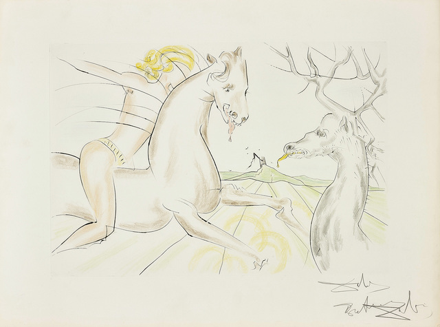 Salvador Dalí, ‘Le Cheval qui voulait se venger du cerf, from Le Bestiaire de La Fontaine Dalinisé (The Horse that Wanted Revenge on the Stag, from La Fontaine's Bestiary Dalinized)’, 1974, Phillips