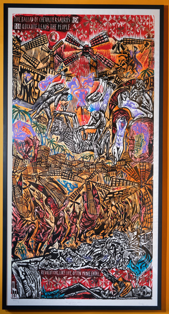 John Abell, ‘Don Quixote Leads The People’, 2019, Print, Acrylic woodcut, Arusha Gallery