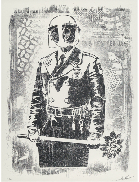Shepard Fairey (OBEY), ‘Damaged Stencil Series: My Florist Is A Dick’, 2017, Taglialatella Galleries