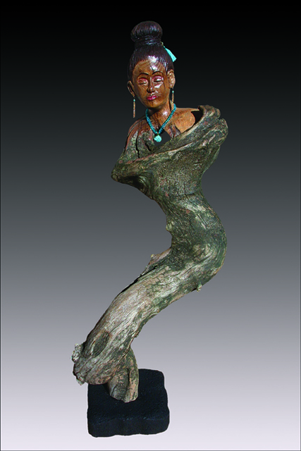 Bernie Houston, ‘Urban Blossom’, Sculpture, Carved Driftwood with Acrylic, Light Varnish and Wax Finish, Zenith Gallery