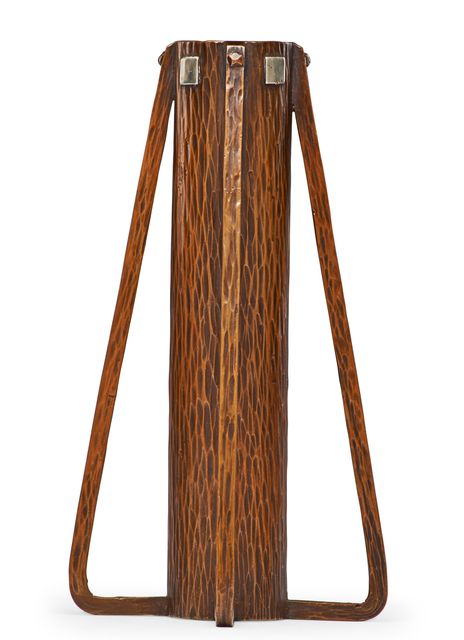 Karl Kipp, ‘Buttressed vase’, 1910s, Design/Decorative Art, Hammered and wrought copper, nickel silver, East Aurora, NY, Rago/Wright