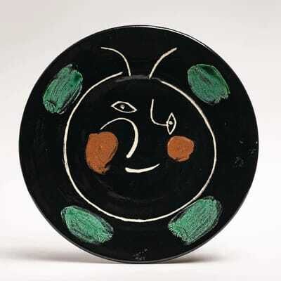 Pablo Picasso - “Service visage noir” white earthenware clay knife engraved and decorated in engobes