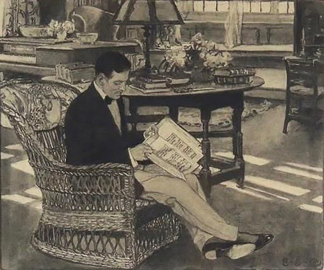 Elizabeth Shippen Green, ‘In the Parlor with a Book’, 1909, The Illustrated Gallery