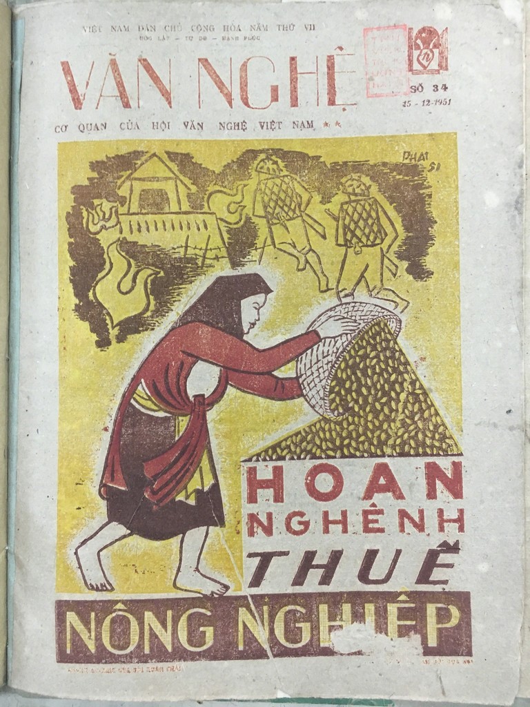 Image: Cover of Văn Nghệ, issue 34, 15 December 1951, with illustration by Bùi Xuân Phái. Collection of National Library of Vietnam, Hanoi. Image: Cover of Văn Nghệ, issue 34, 15 December 1951, with illustration by Bùi Xuân Phái. Collection of National Library of Vietnam, Hanoi.