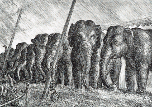 , 'Elephants,' 1936, Kiechel Fine Art